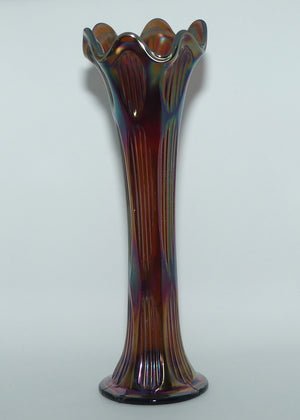 Fenton Diamond and Rib Amethyst Carnival Glass vase | 29.5cm