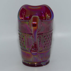 Fenton 1990 vintage Red Carnival glass milk jug