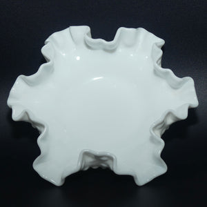 Fenton Glass white hobnail ruffled bowl | 14.5cm