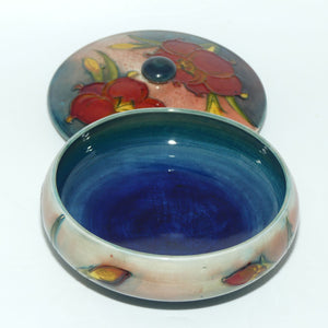 Walter Moorcroft Flambe Freesia large lidded powder bowl
