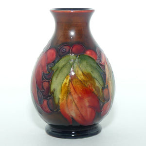 William Moorcroft Flambe Leaves and Fruit small 7/4 vase