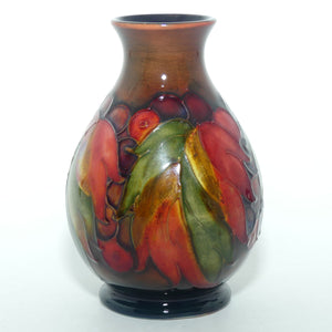 William Moorcroft Flambe Leaves and Fruit small 7/4 vase