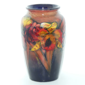 Walter Moorcroft Flambe Orchid tapering shape vase