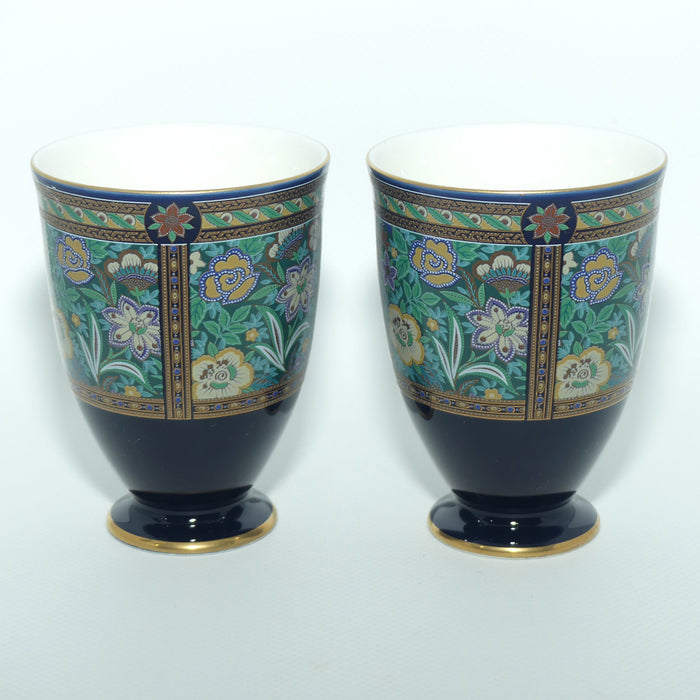 Pair of Japanese Tea Beakers with elaborate Floral decor
