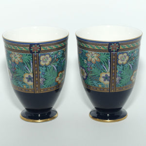 Pair of Japanese Tea Beakers with elaborate Floral decor