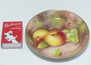 Royal Worcester hand painted fruit pin dish | L Maybury