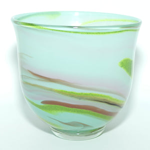 Melting Pot Glass Studio | Gerry Reilly WA | Blue, Pink and Green swirl vase