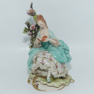 Capodimonte figure | signed D Bellaire | Lady Reading Book