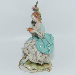 Capodimonte figure | signed D Bellaire | Lady Reading Book