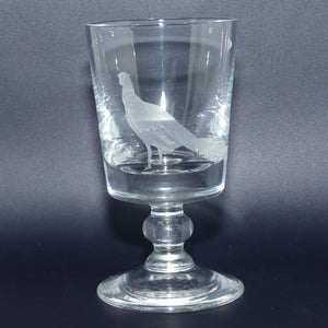 Handmade Crystal engraved Goblet | Depicts Pheasant