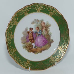 Limoges Veritable Porcelain d'Art Courting plate | 19cm | Green