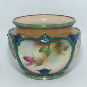 Royal Worcester James Hadley Rose small fern pot | signed A Hood