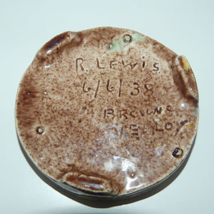 Australian Pottery | Harvey School Queensland Exercise ashtray signed R Lewis | 1938
