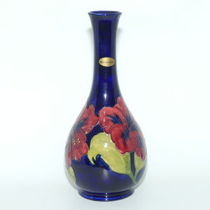 Walter Moorcroft Hibiscus (Blue) very tall tapering vase