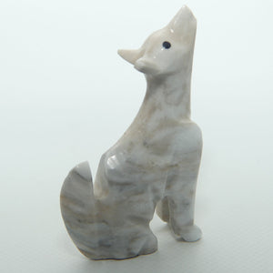 Small Carved Onyx Howling Wolf figure