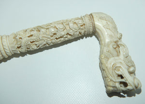 Chinese Extensively Carved Ivory Ceremonial walking stick | Dragon motif