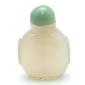 Chinese Translucent Agate Snuff Bottle | Green Top