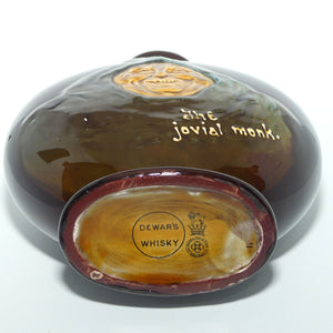 Royal Doulton Kingsware The Jovial Monk flat round flask | with stopper | Dewars