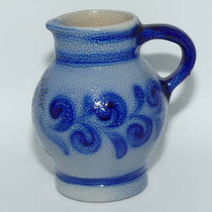 West German Pottery Decorative Blue Jug | DiezerSacker
