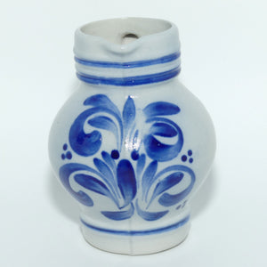 West German Pottery Decorative Blue Jug | Small