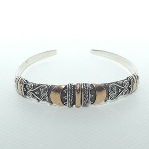 925 Sterling Silver Middle Eastern finely worked Ladies torque bangle