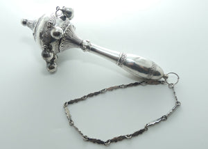19th Century Silver Nanny Rattle | 8 Bells | large