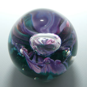 Lynden Over | Lava Glass New Zealand controlled bubble Rockpool paperweight c.2016