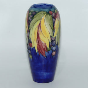 William Moorcroft Leaves and Fruit (Blue) tall vase