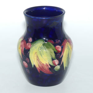 William Moorcroft Leaves and Fruit (Blue) waisted vase