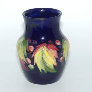 William Moorcroft Leaves and Fruit (Blue) waisted vase