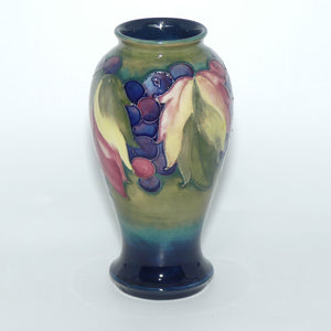 William Moorcroft Leaves  and Fruit (Green) slender vase