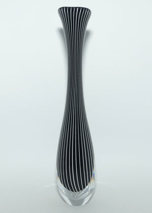 Vicke Lindstrand for Kosta Boda Art Glass | Black and White | Zebra Vase