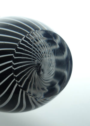 Vicke Lindstrand for Kosta Boda Art Glass | Black and White | Zebra Vase