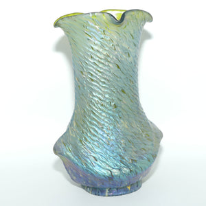 Kralik Snakeskin | Jugendstil Art Nouveau Iridescent Green Glass Vase