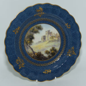 Royal Worcester hand painted Ludlow Castle plate by George Johnson