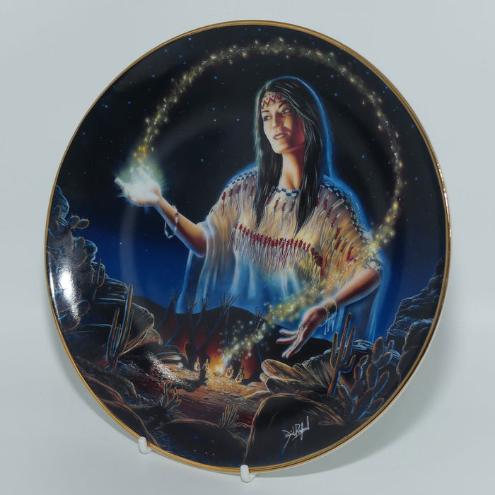Royal Doulton Native American Indian plate by David Penfound | The Maiden of the Mystical Fire