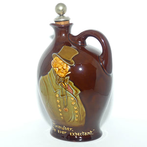 Royal Doulton Kingsware DEWARS Dickens Mr Micawber flask + Stopper