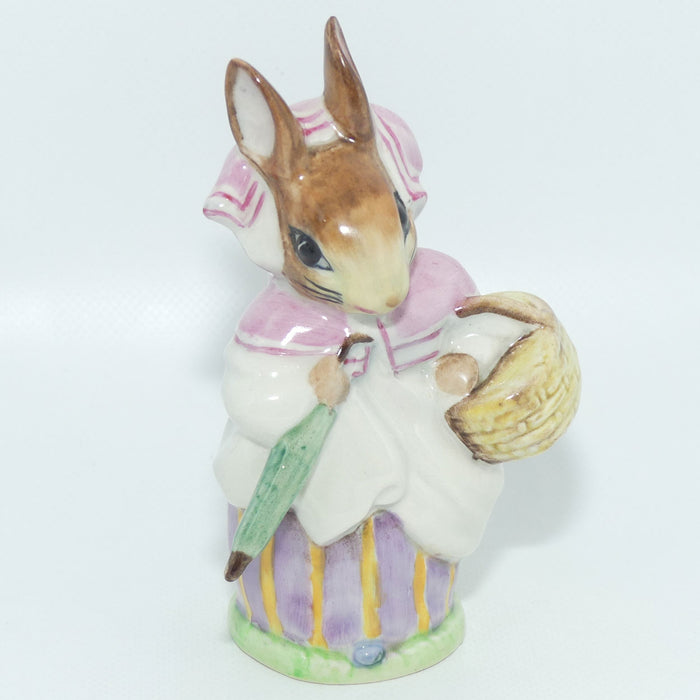 Beswick Beatrix Potter Mrs Rabbit | Umbrella Out | Lilac | GOLD OVAL BP2a #1