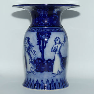 Royal Doulton Flow Blue Morrisian pot | Depicts Music and Dance B D331