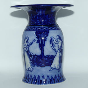Royal Doulton Flow Blue Morrisian pot | Depicts Music and Dance B D331