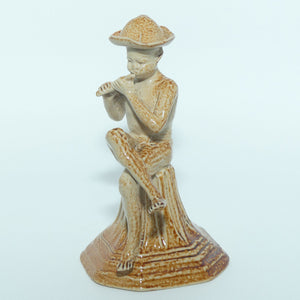 Doulton Lambeth Merry Musician figure by George Tinworth | Boy in Hat with Pan Pipe