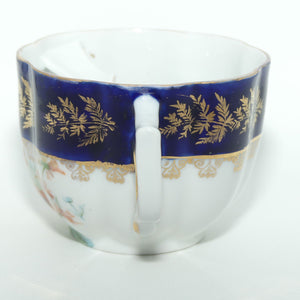 Victoria Austria Moustache cup and saucer duo | Blue and Floral