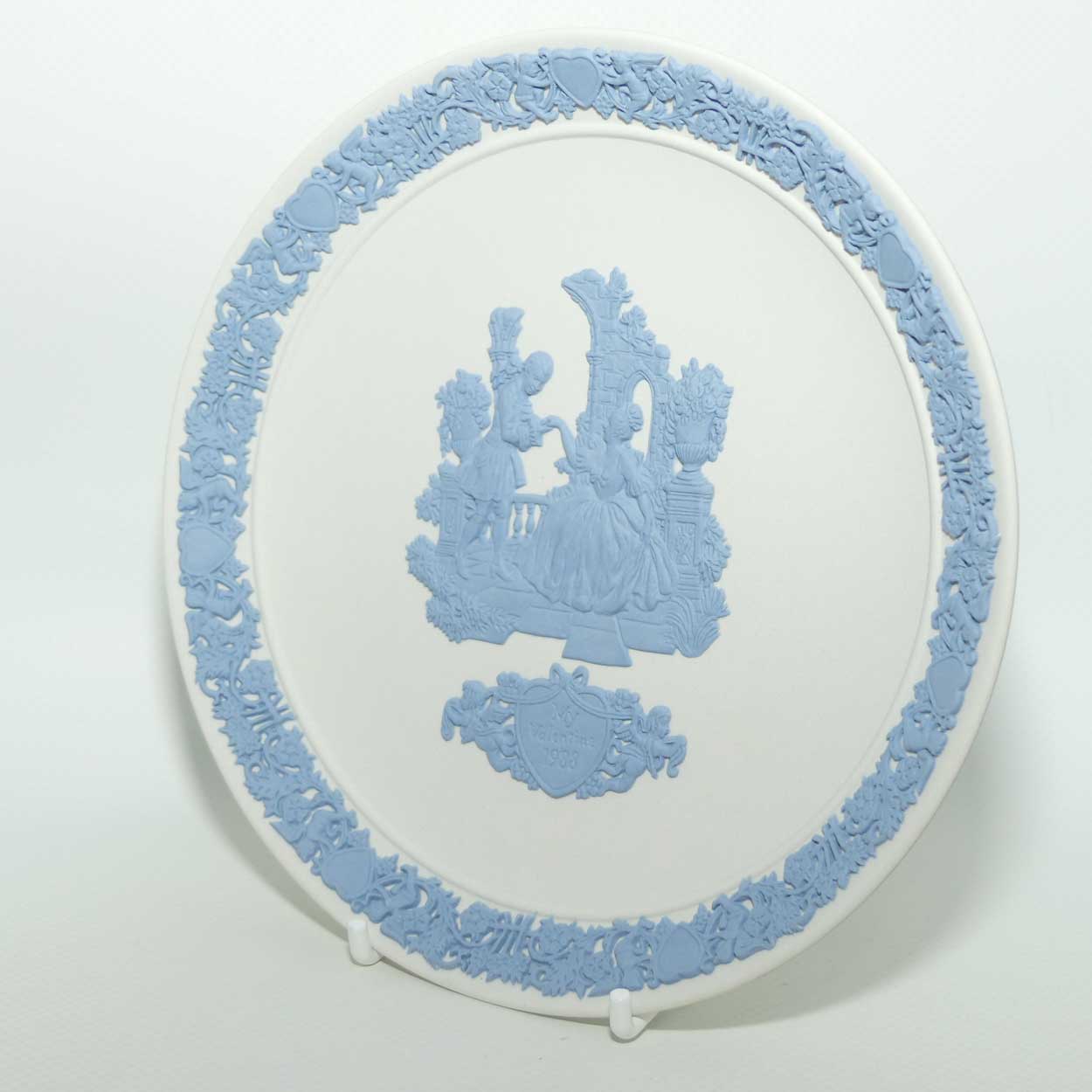 Wedgwood Jasper | Pale Blue on White | My Valentine plate 1988 