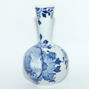 Delft Blue narrow neck vase with Sailing Boat scene