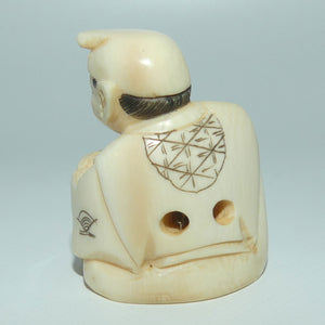 Japanese Carved Ivory Netsuke | Axe Man