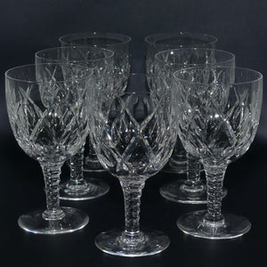 Stuart Crystal England Norfolk pattern set of 7 Wine Glasses | 225ml