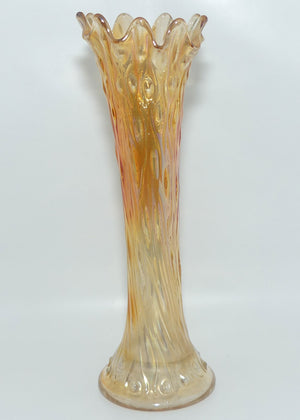 Northwood Marigold Carnival Glass vase | Tree Trunk | 27.5cm