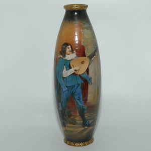 Royal Doulton Tavern Scene Man with Lute hand painted vase by Walter Nunn