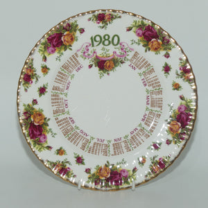 Royal Albert Bone China England Old Country Roses Calendar plate | First Edition 1980 | 26cm diam