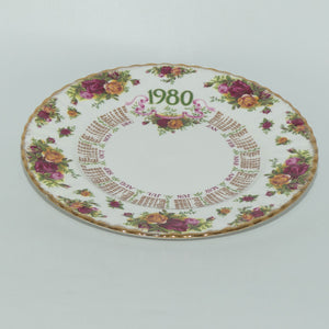 Royal Albert Bone China England Old Country Roses Calendar plate | First Edition 1980 | 26cm diam
